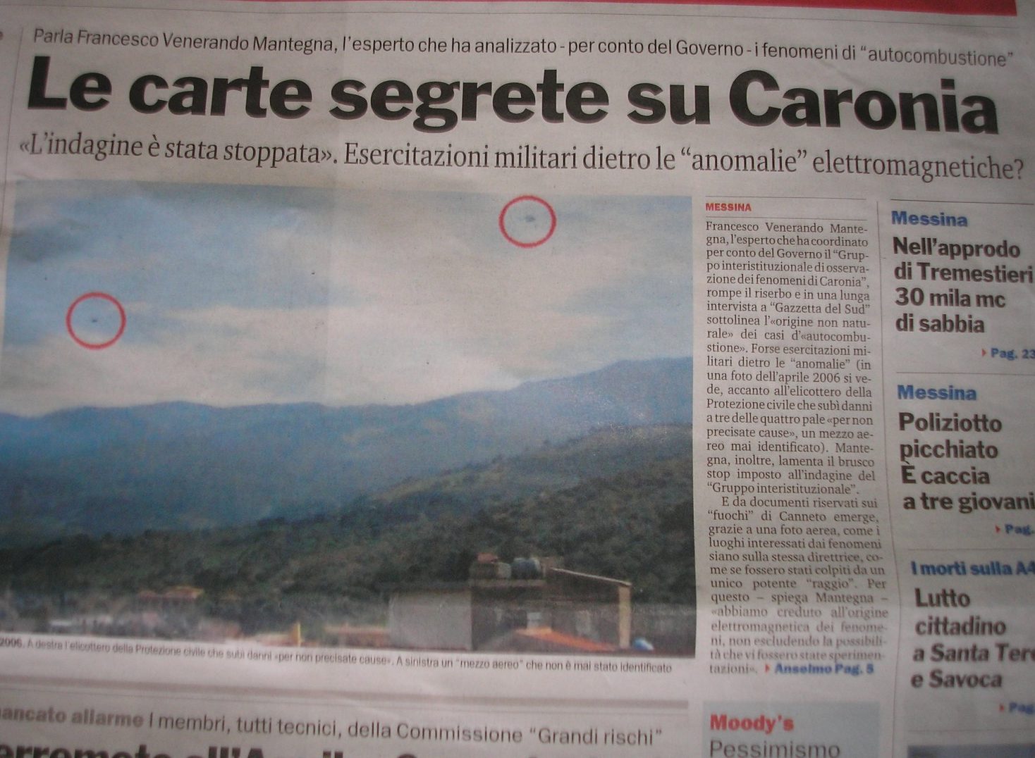 Gli strani fenomeni di Canneto, frazione Di Caronia