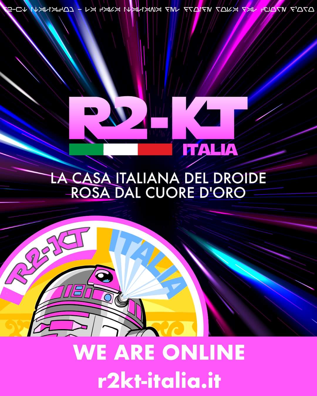 R2-KT, il droide rosa con il cuore d’oro, “trova casa” in Italia