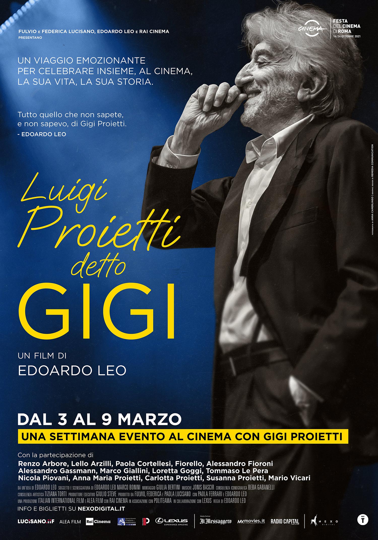 Luigi Proietti detto Gigi al cinema dal 3 al 9 marzo