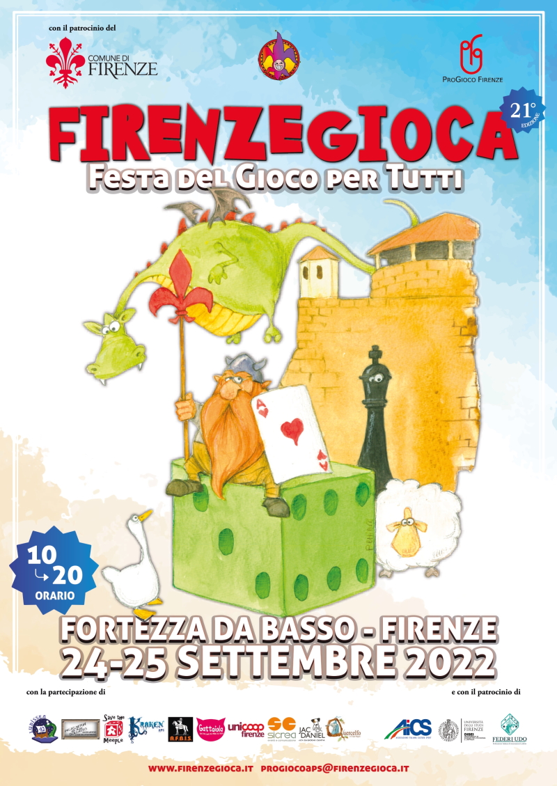 FirenzeGioca arriva alla Fortezza da Basso di Firenze il 24 e 25 settembre 2022
