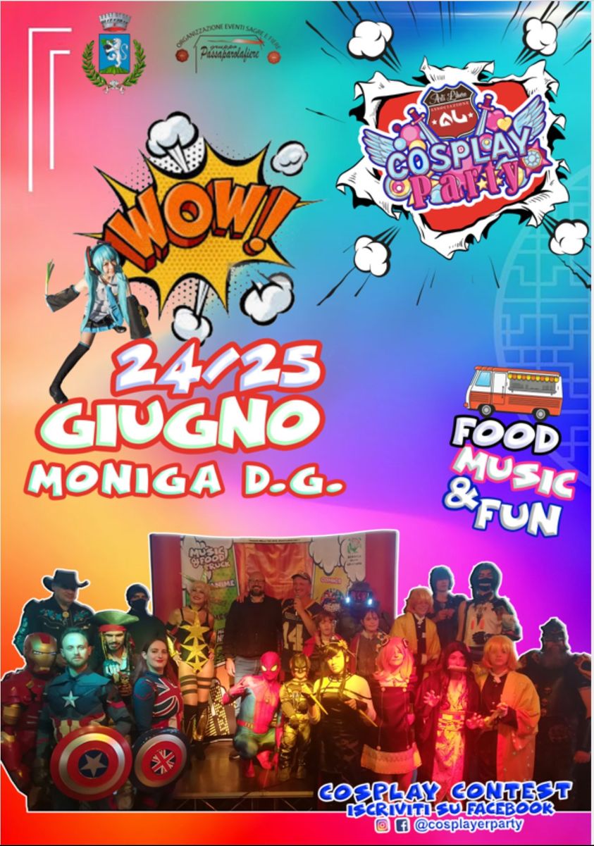Cosplayer Party “Food, Music & Fun” a Moniga Del Garda