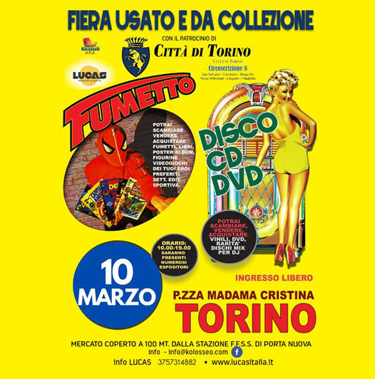 Mostra del Fumetto e del Disco di Torino in Piazza Madama Cristina