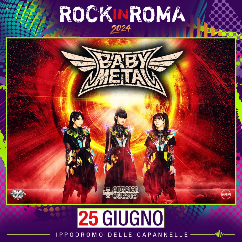 Babymetal live a Rock in Roma il 25 giugno 2024