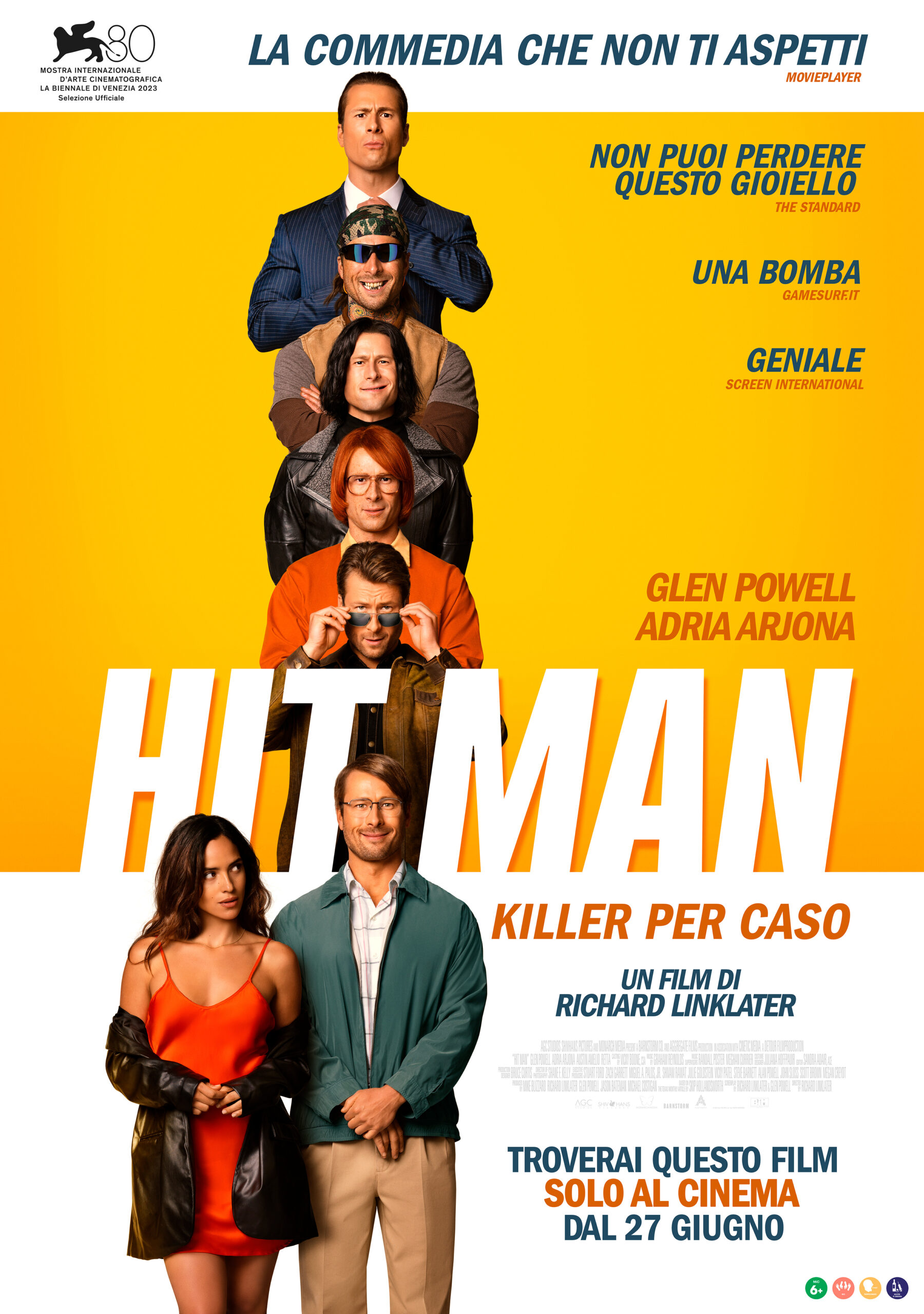 “Hit Man” di R. Linklater con Glen Powell dal 27 giugno al cinema
