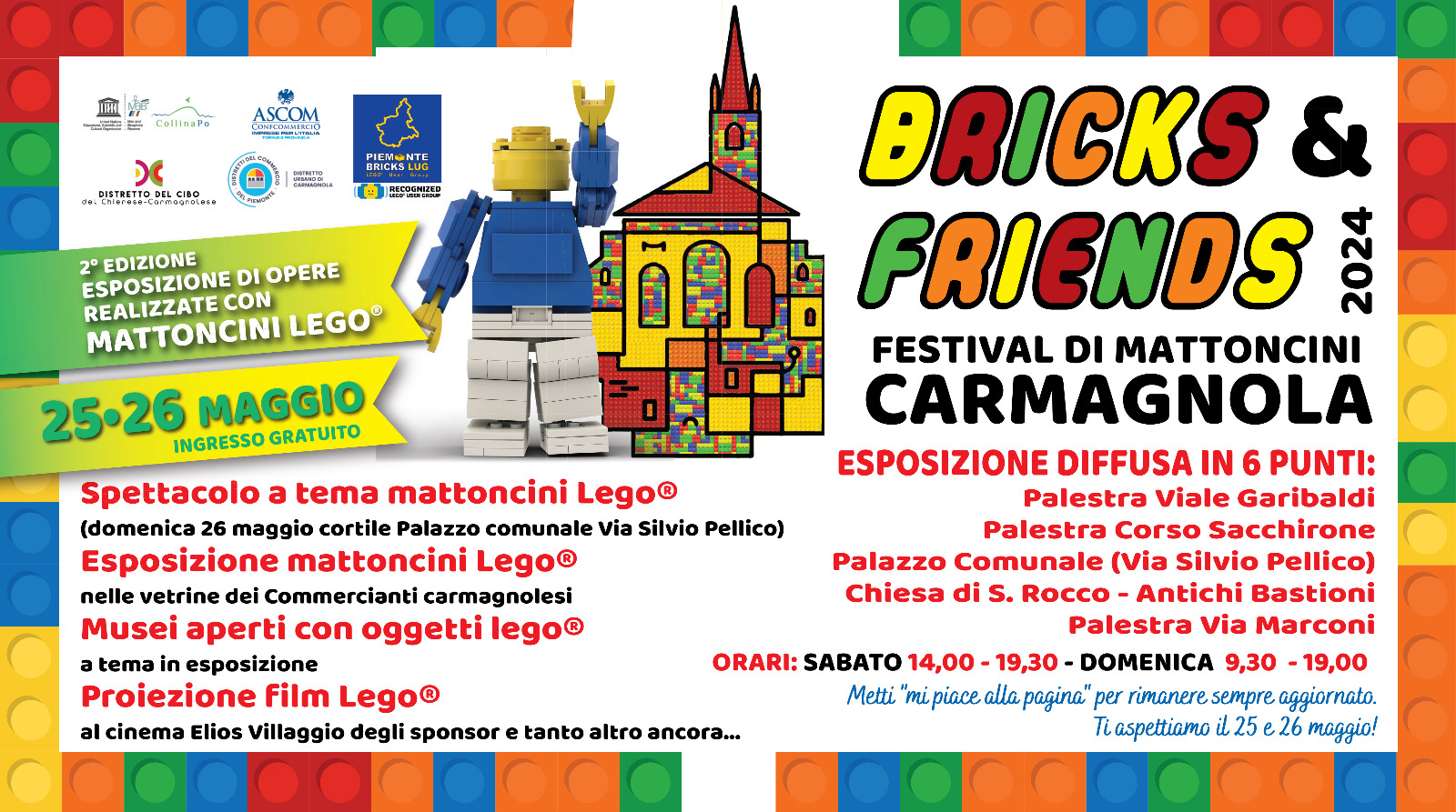 Bricks & Friends: il Festival dei Mattoncini Lego a Carmagnola il 25 e il 26 maggio 2024